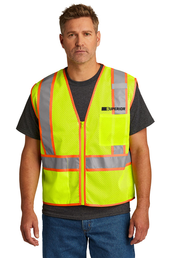 CornerStone® ANSI 107 Class 2 Mesh Zippered Two-Tone Vest