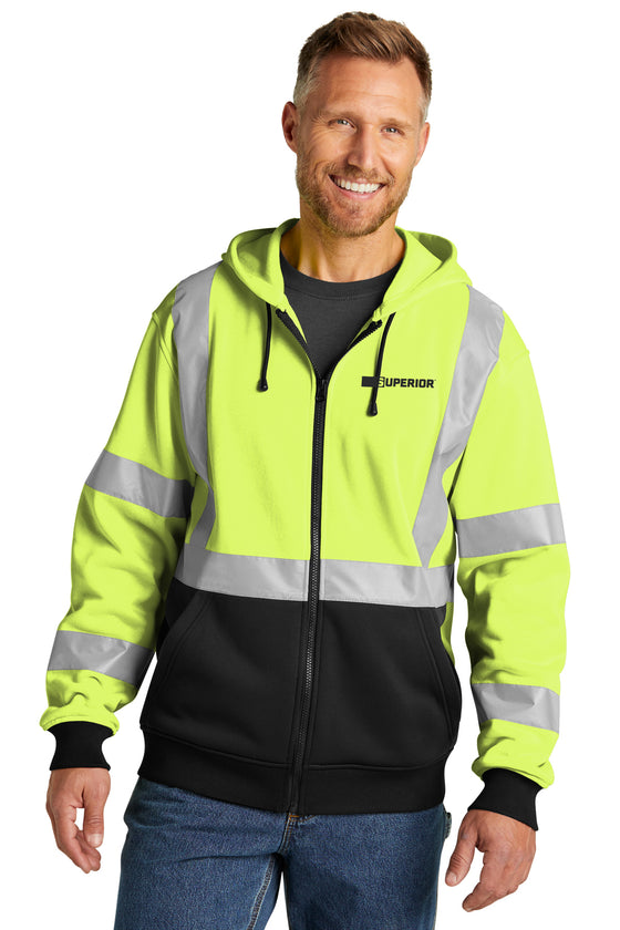 CornerStone® ANSI 107 Class 3 Heavy-Duty Fleece Full-Zip Hoodie