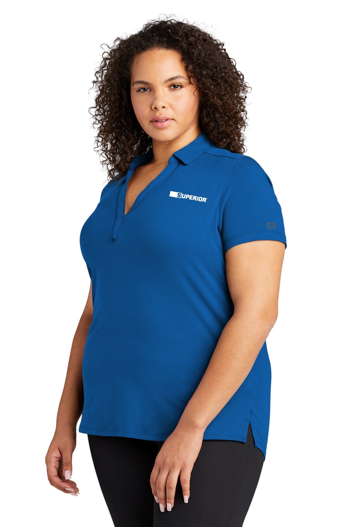 Women's plus size hotsell navy blue polo shirts