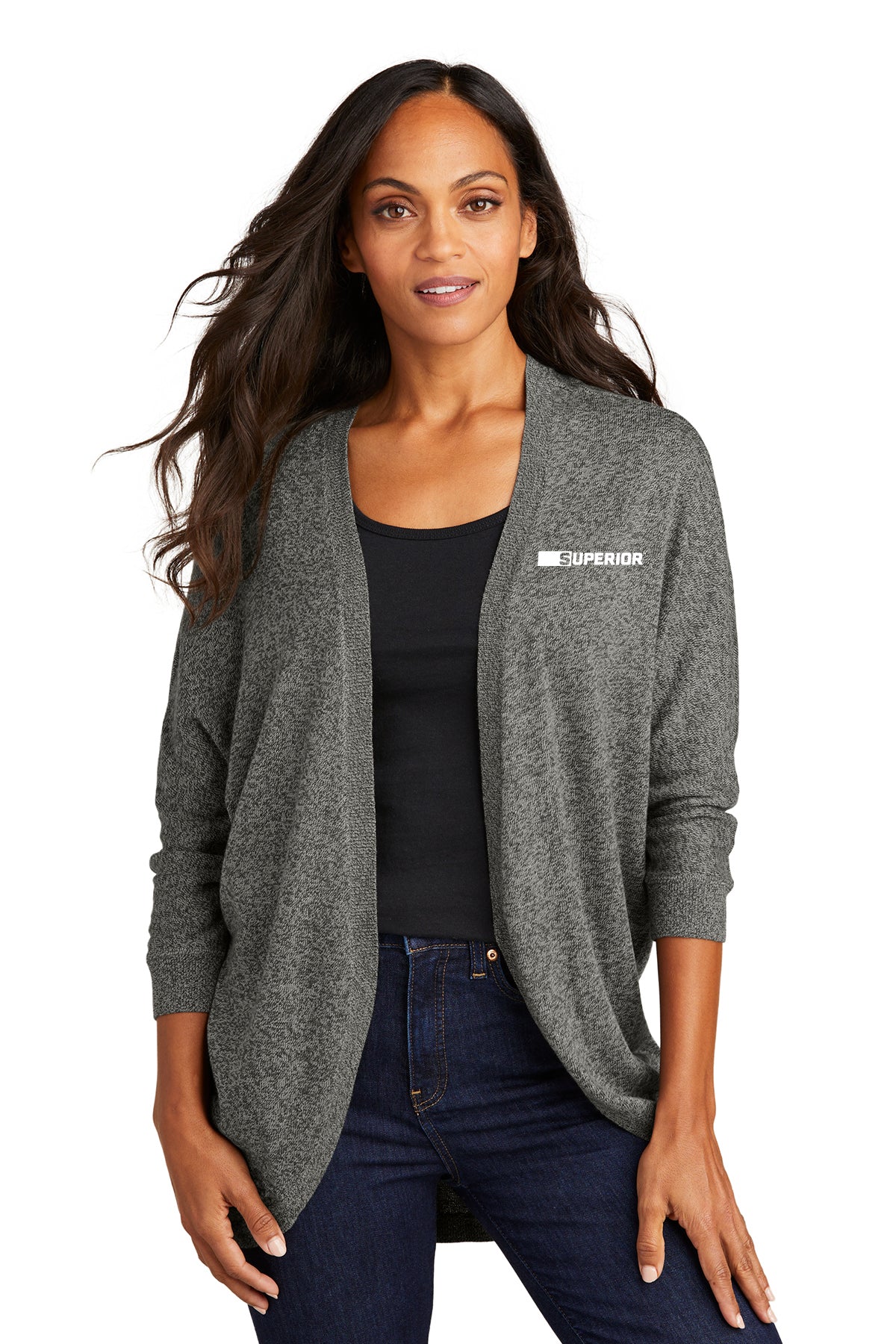 Port authority ladies outlet marled cardigan sweater